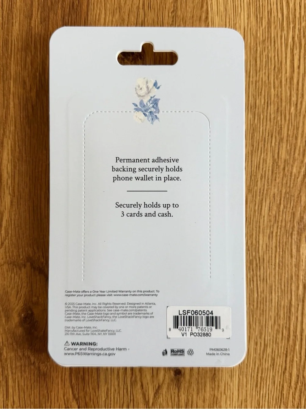 case-mate LoveShackFancy Light Blue Phone Wallet with Bow Accent